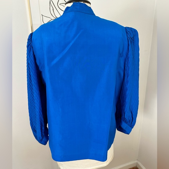 Blue Silk Vintage Blouse - Picture 3 of 4